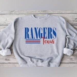 Rangers Striped Crewneck- Gray